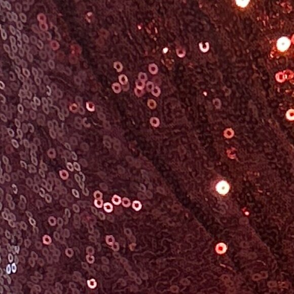 Luxxel SZ L Wine Tulle Sequin Bust Formal Gown Prom Black Tie Bridesmaid Sexy - Picture 13 of 14